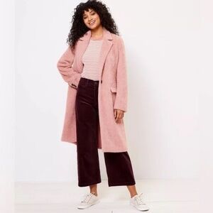 Pink Super soft Loft Cozy Herringbone Coat in sz Medium